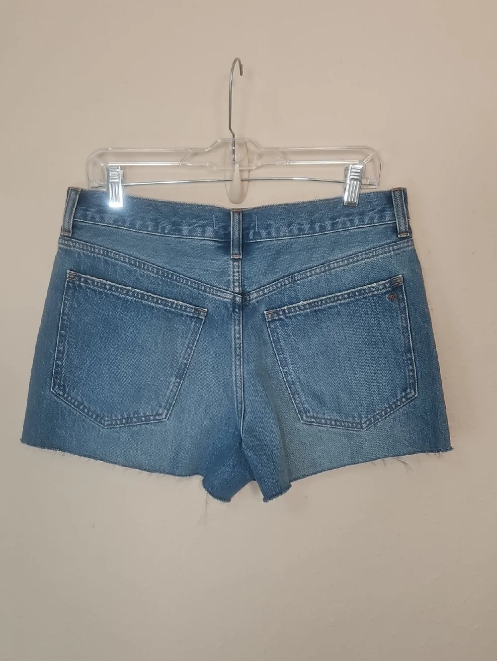 Madewell The Relaxed Denim Shorts Kelton Wash Raw Hem High Rise Size 28
